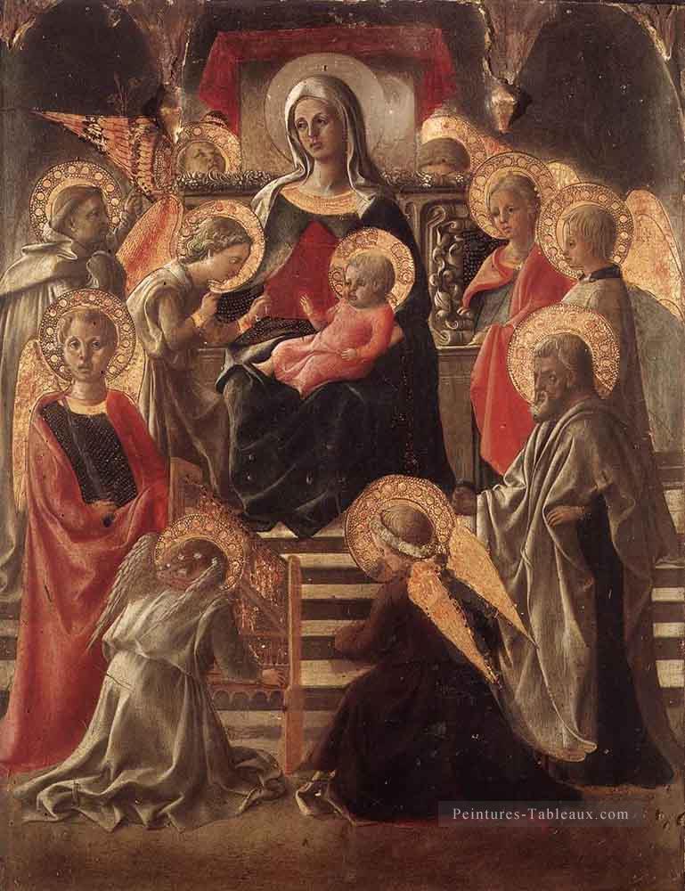 Vierge à l’Enfant Enthroned With Saints Renaissance Filippo Lippi Peintures à l'huile